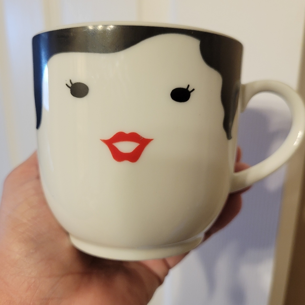Lady Face Mug Cup ~ Isn't She Lovely?! ~ EUC ~ Made in Japan ~ Mod ~ Pop Art - Picture 4 of 13